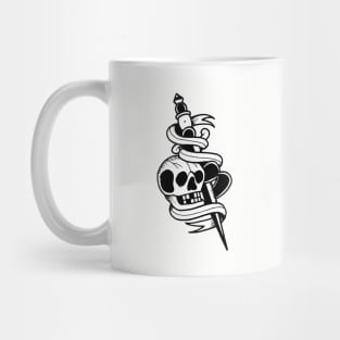 Tattoo Skull Dagger and Heart Wrap Mug